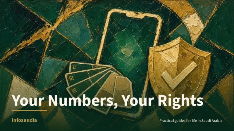 Glowing phone outline with fanned SIM cards and a gold shield with a check mark