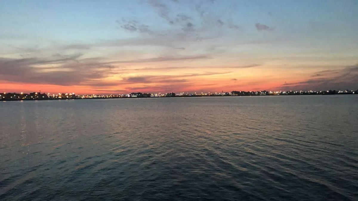 Red sunset over the sea in Dammam